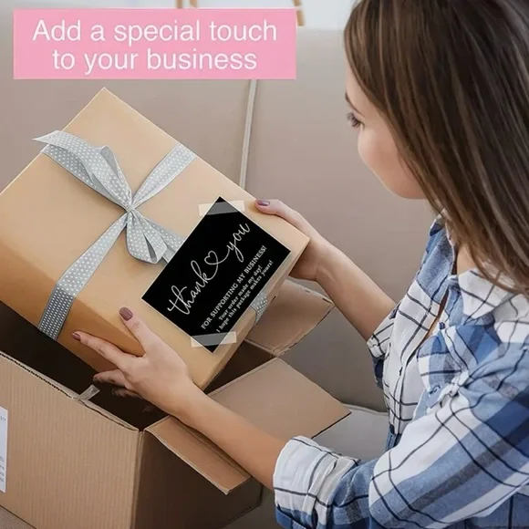 50ct Black Thank You Cards- NIP - Picture 3 of 5